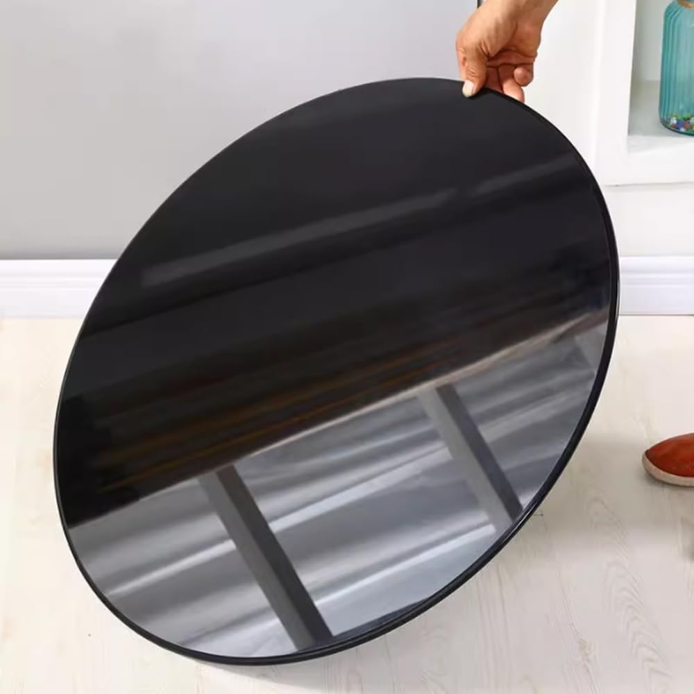 Tempered Glass Round Dining Table Top - 18in 24in 28in 36in 40in (45cm/18in) - Heat Resistant Black Glass Table Top for Indoor & Outdoor Use - Perfect for Patio, Restaurant, and Home Decor