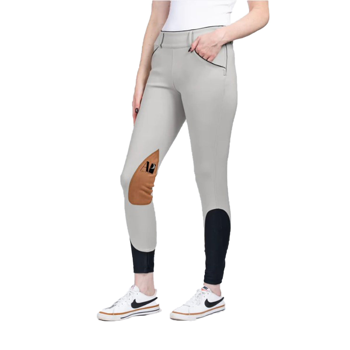 AP Hassinger Derby Knee Patch Breeches - Equestrian Riding Pants for Women - Perfect for Horseback Riding, Show Jumping & Dressage