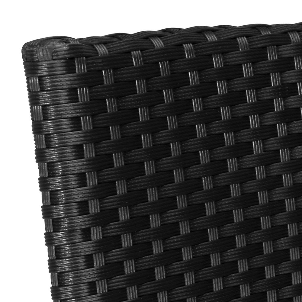 CASARIA® 8-Piece Outdoor Garden Chair Set - Weather-Resistant Poly Rattan Stackable Lightweight Armchairs for Patio, Balcony, Poolside & Backyard - Black