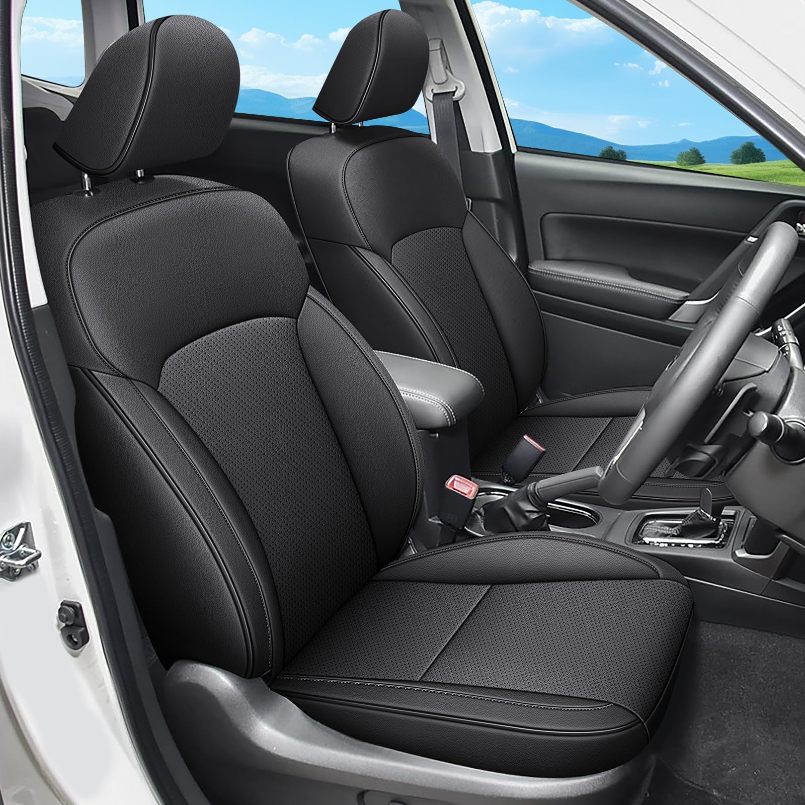 Premium Subaru Forester Seat Covers Full Set (2014-2018 Models) - Black Car Seat Protectors for Enhanced Comfort & Style | Perfect for Road Trips, Daily Commutes & Outdoor Adventures