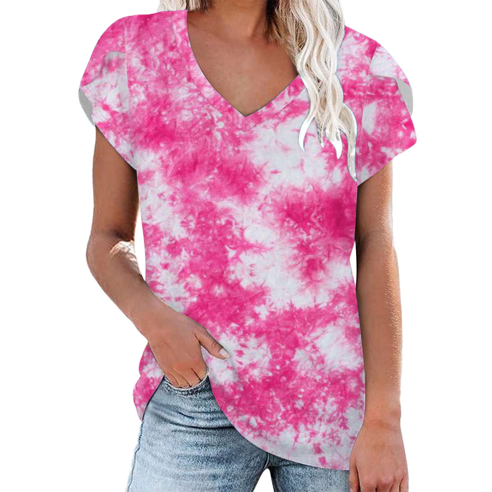 Trendy Floral V-Neck Tops for Women - Summer Casual & Dressy Tees for Outfits