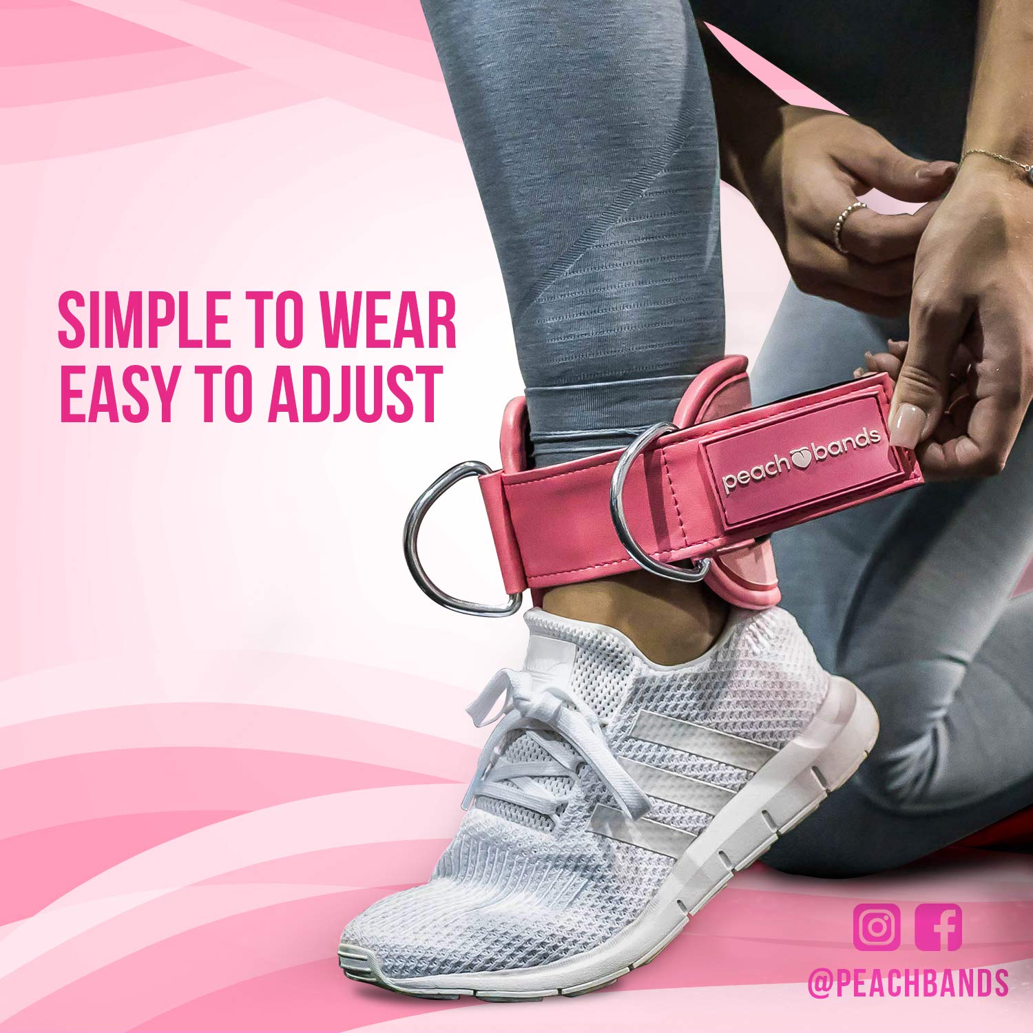 Premium Peach Bands Cable Ankle Straps for Gym Workouts - Heavy Duty Fitness Resistance Bands for Legs, Glutes & Strength Training - Ideal for Cable Machines, Home & Commercial Gyms
