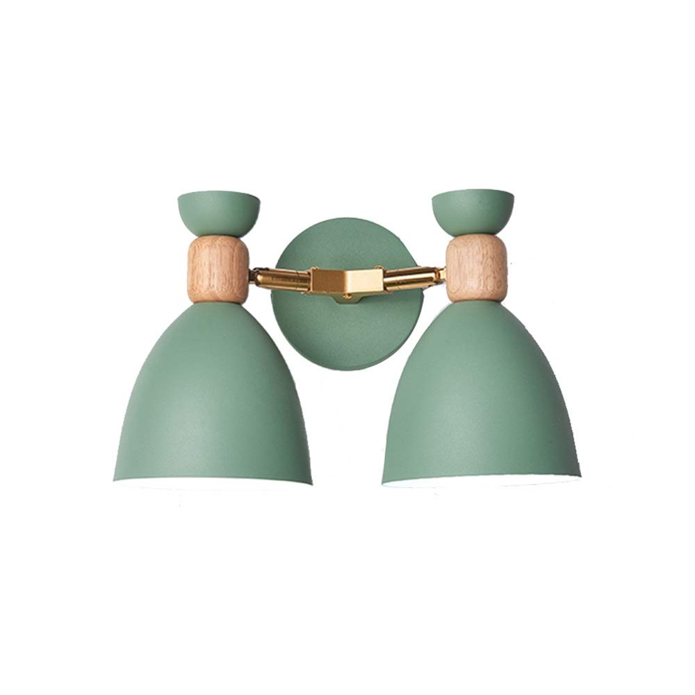 Vintage LED Vanity Light Wall Sconce - Adjustable Iron Wall Lamp with E27 Base, 3 Color Temperature Options (Warm/White/Cool) for Bedroom, Bathroom, Living Room & Corridor Lighting - Perfect for Makeup Vanity, Reading Nook & Night Light Use (Green Finish)