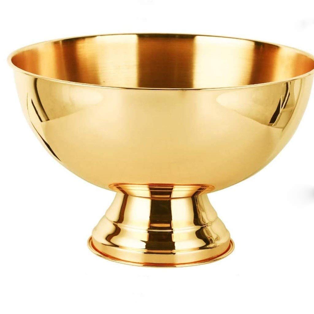 13.5L Large Stainless Steel Ice Bucket - Gold-Plated Champagne & Wine Cooler for Parties, Weddings & Outdoor Events | Premium Bar Accessory for Beverage Storage (Color: B)
