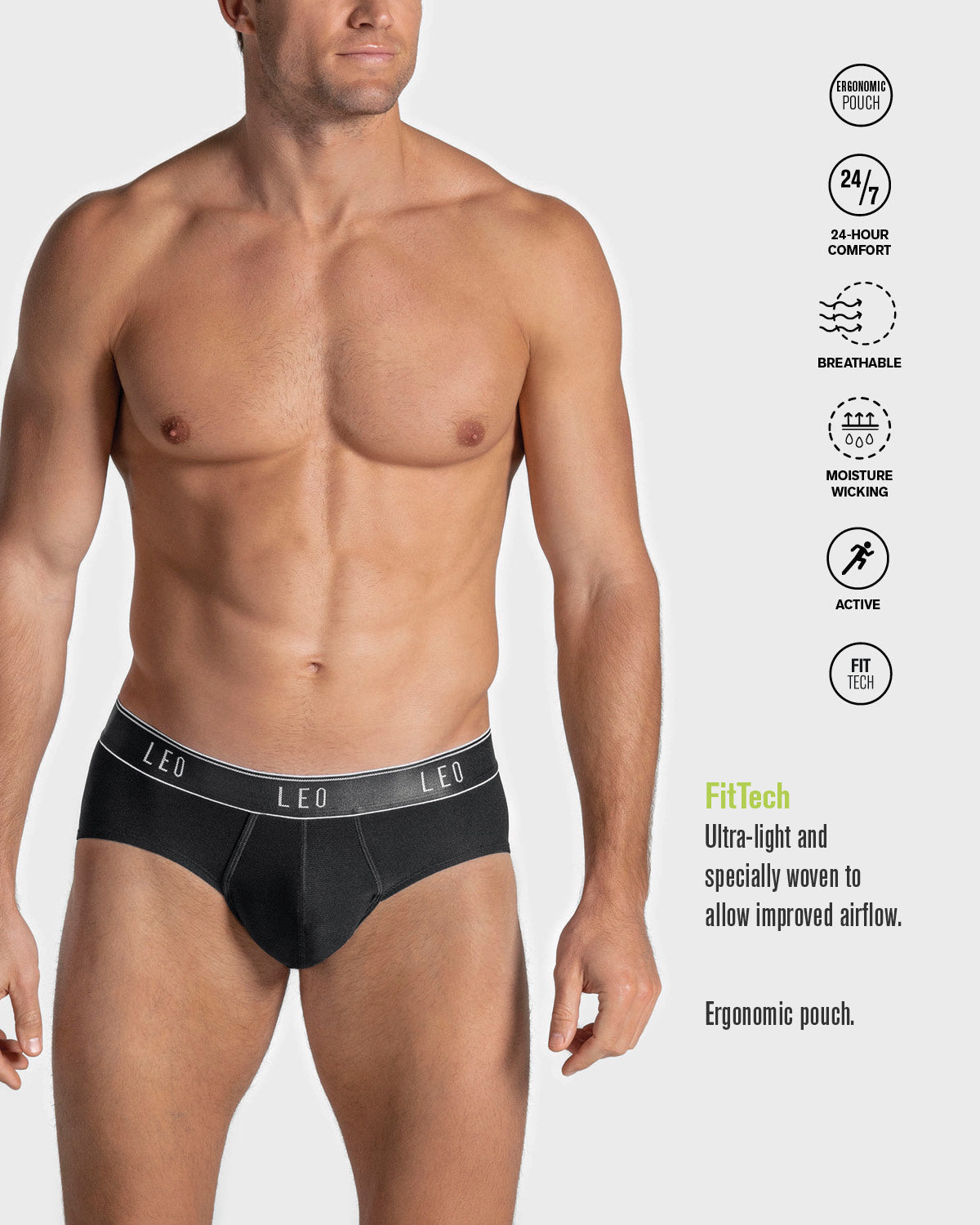3 Pack Ultra Light Men's Briefs with Ergonomic Pouch - Breathable Underwear for Gym, Travel & Everyday Comfort