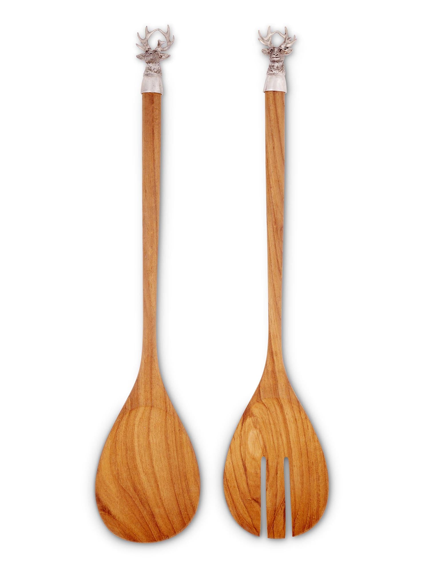 Premium Stag Antler Salad Serving Set - Elegant 2-Piece Wooden Salad Tongs & Fork - Perfect for Dinner Parties, BBQs, and Holiday Gatherings