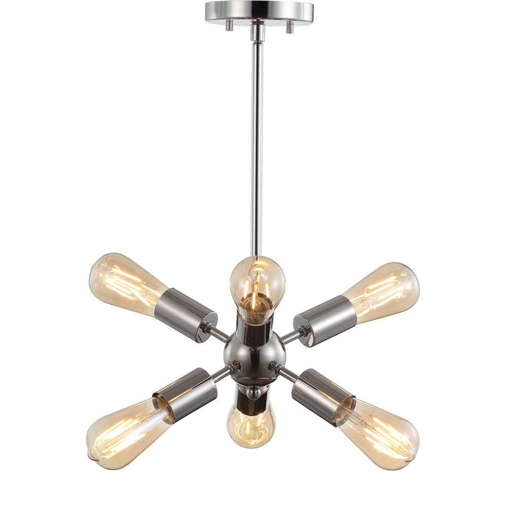 17.5 Inch Sputnik Metal LED Chandelier - Modern Ceiling Light Fixture for Dining Room, Living Room & Bedroom Decor