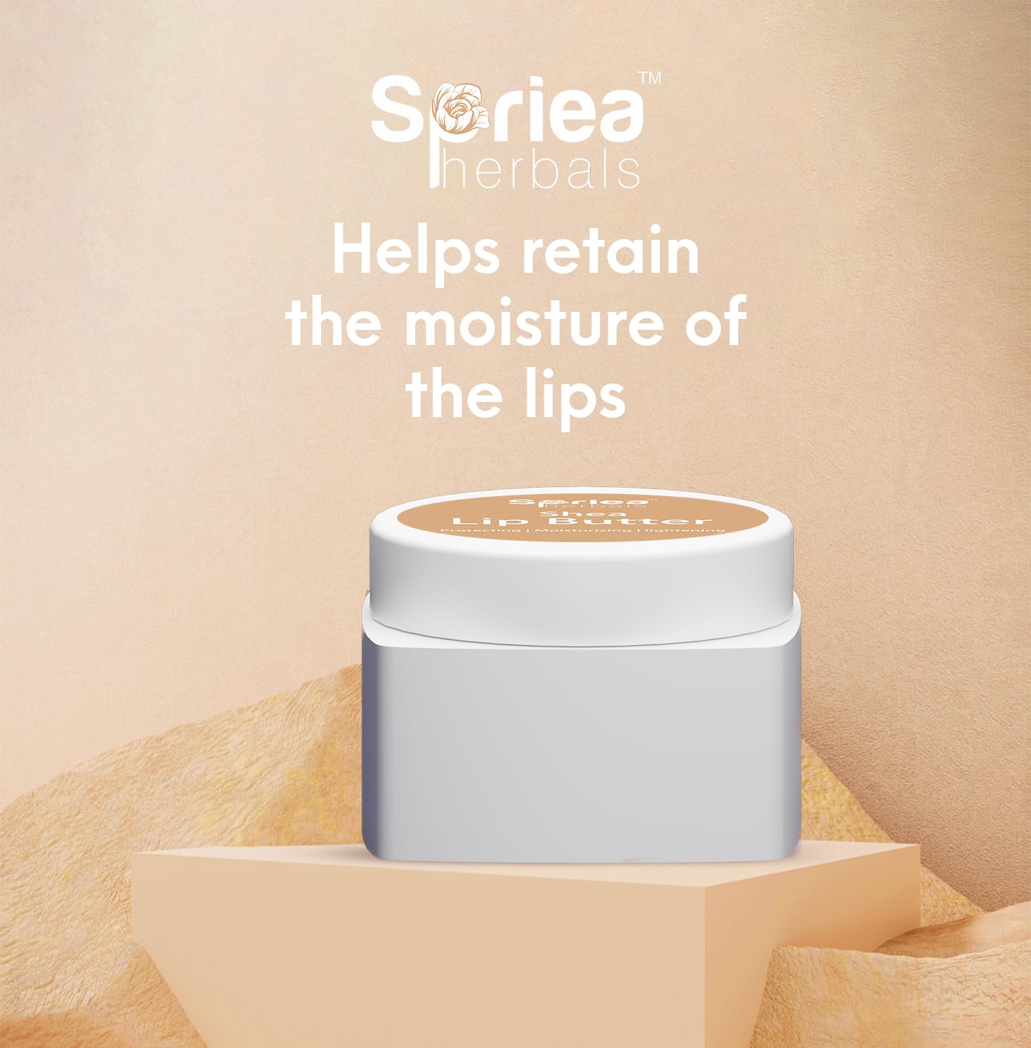 Spriea Herbals Cocoa Lip Butter - Hydrating & Nourishing for Dry, Dark, Pigmented Lips | Enriched with Rose Oil, Mango Seed Oil, Lavender Oil, Licorice Oil & Vitamin E | Perfect for Daily Lip Care, Winter Protection & Natural Lip Treatment