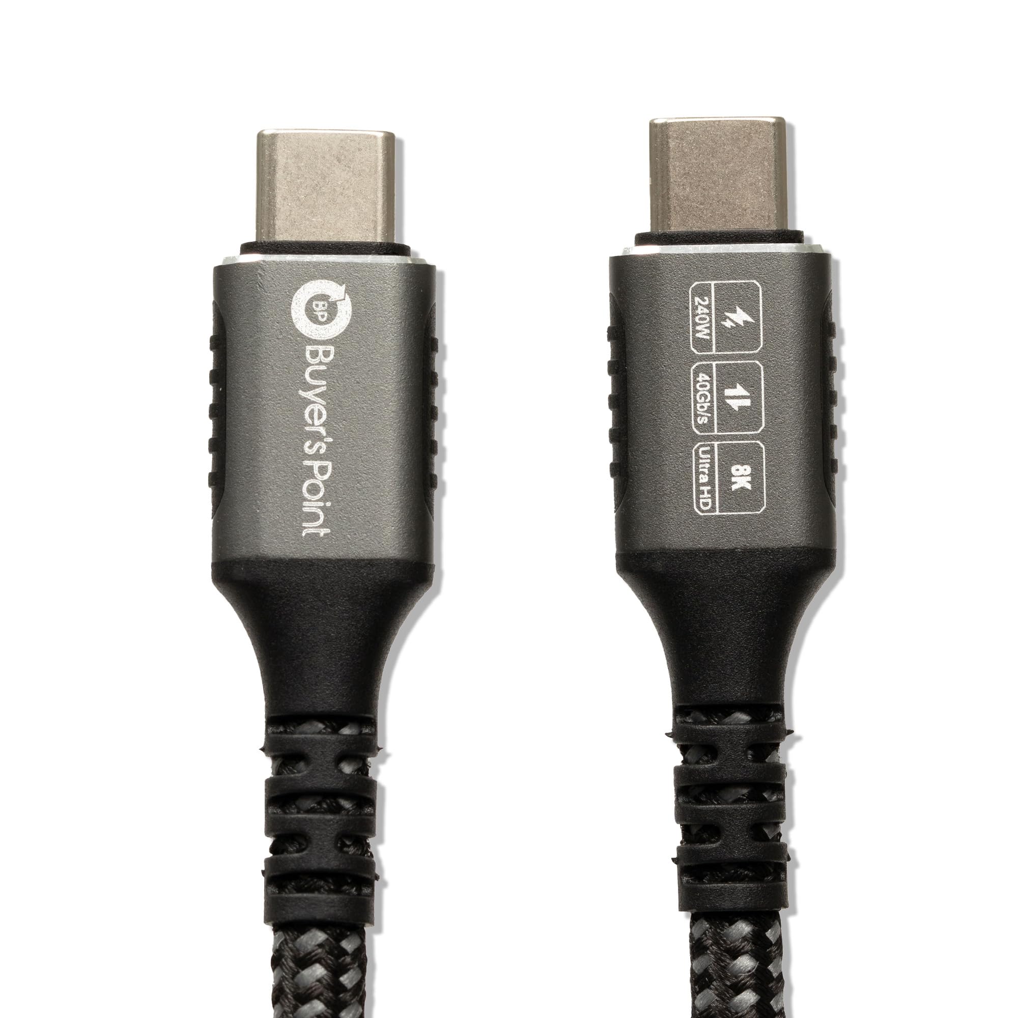 Buyer's Point USB C 4 Cable 3.3ft/1m - 40Gbps High Speed & 240W Fast Charging - Thunderbolt 4/3 & USB 4 Compatible - Supports 8K/4K Displays - Perfect for MacBook Pro, iPad Pro, Gaming & Home Theater Setup - 1 Pack