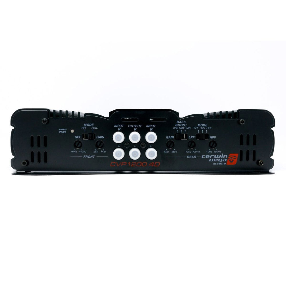 Cerwin Vega CVP1200.4D 4-Channel Class D Car Amplifier - 1 Ohm Stable, 1200W Power (Refurbished) - Perfect for Car Audio Systems, Bass Boost & High-Performance Sound