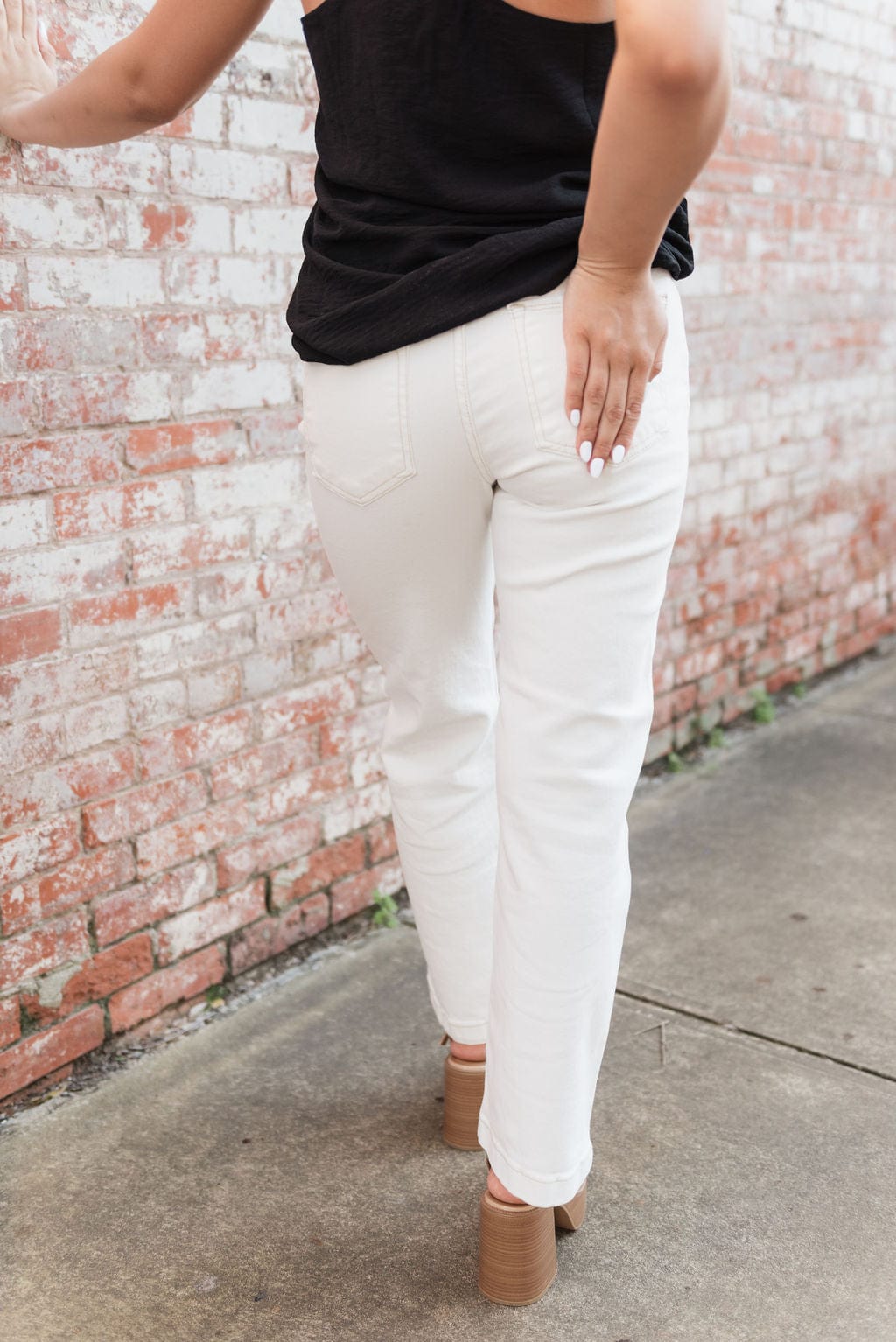 Risen High Waist Tummy Control Straight Leg Jeans for Women - Slimming Comfort Stretch Denim Pants for Work, Casual & Everyday Wear