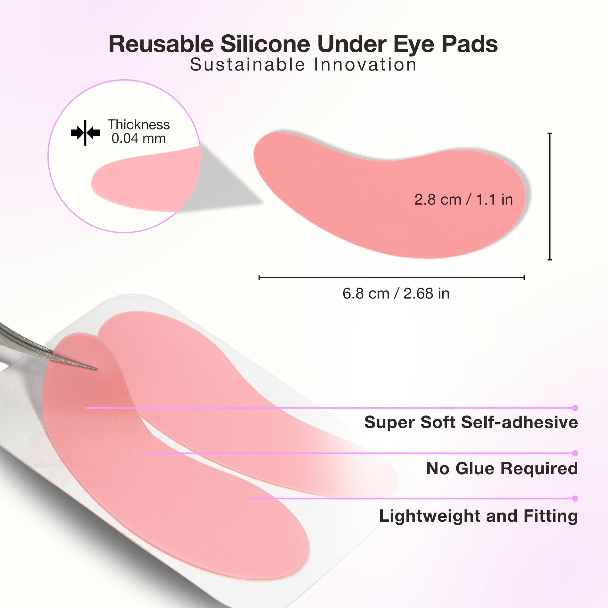 **Curacoro Reusable Silicone Under Eye Pads for Lash Lift & Eyelash Extensions – Soft Black Eye Patches for Sensitive Skin, Lash Perm Lamination & Extensions Remover (Style 3) – Perfect for Salon & Home Use**