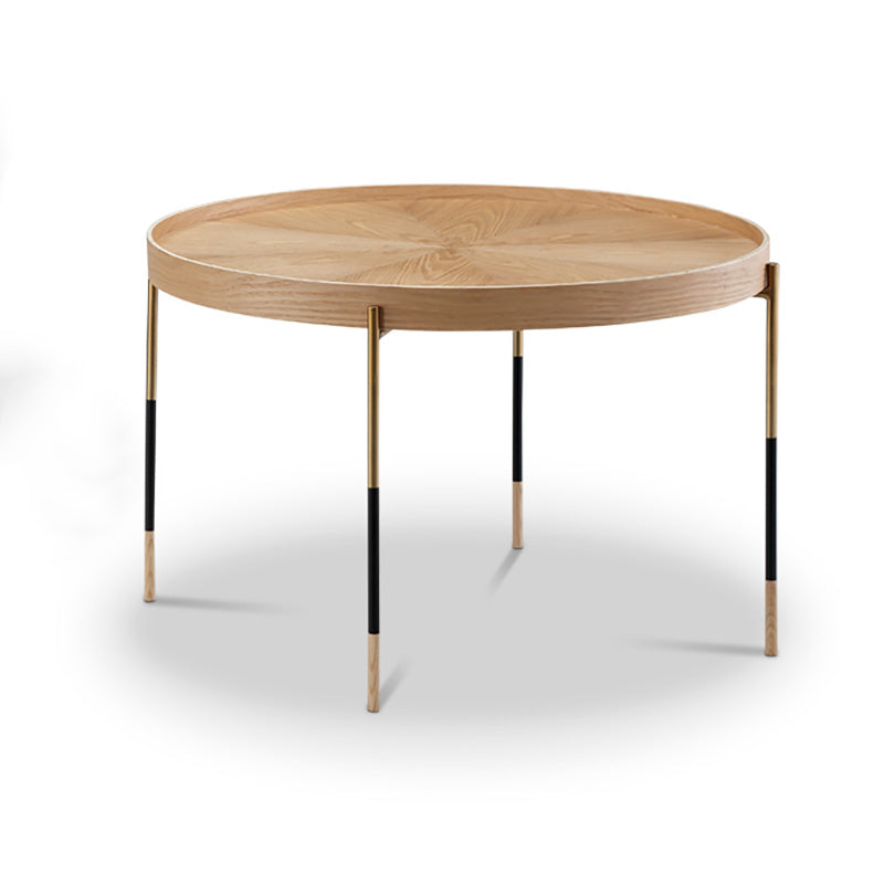 DELTA 65cm Round Coffee Table - Solid Ash Wood - Modern Living Room Centerpiece for Home Decor & Relaxation