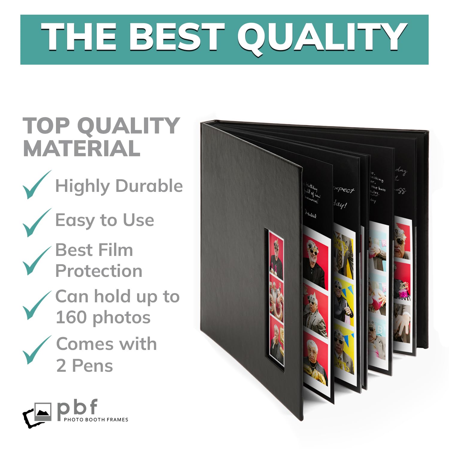 10 Pack PBF Photo Booth Guest Book Album - 2x6 Clear Picture Inserts, Black Cover with Plastic Sleeves & Pages - Perfect for Weddings, Baby Showers & Memory Scrapbooking (Great for Photo Strips & Event Keepsakes)