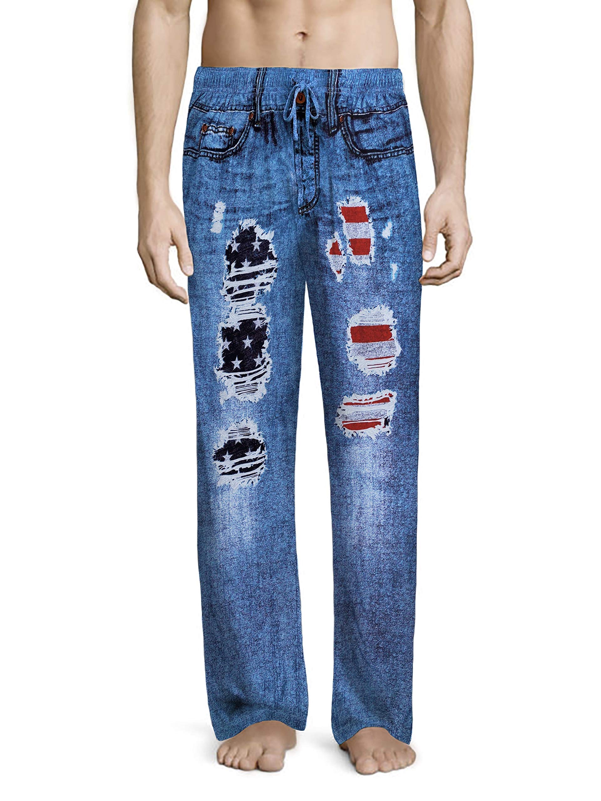 Disguise Men's Faux Denim Pajama Pants - Soft & Comfortable Sleepwear for Lounge & Relaxation at Home