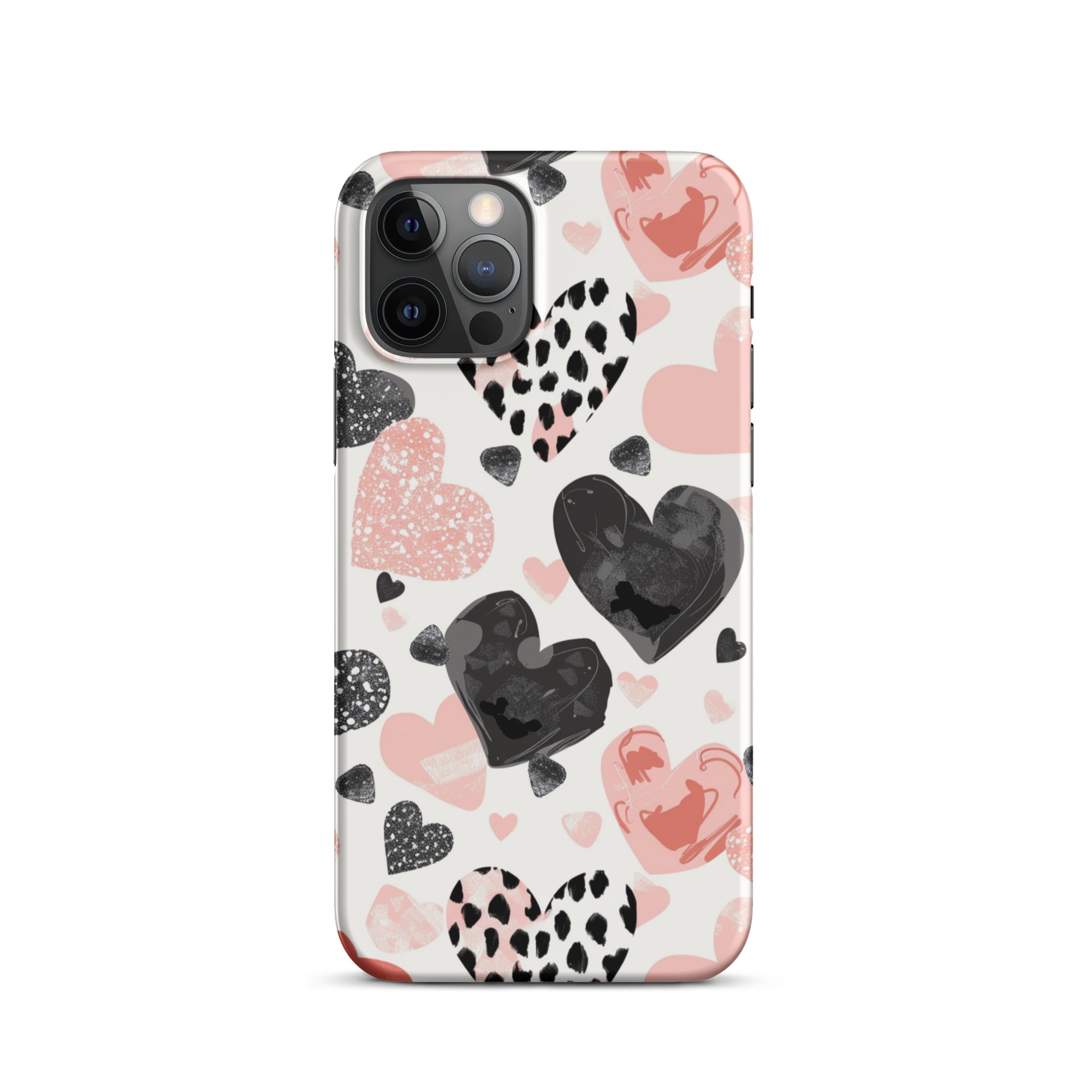 Diamond Hearts Snap Case for iPhone 14 Pro Max - Elegant Rhinestone Design, Slim Protective Cover - Perfect for Everyday Use, Parties & Special Occasions