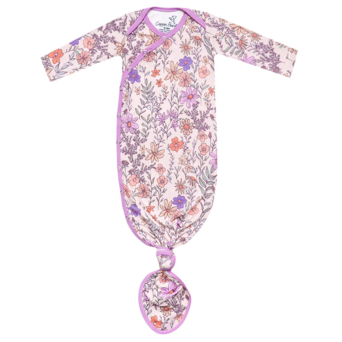Soft Newborn Knotted Gown - Organic Cotton Baby Sleepwear for Boys & Girls - Perfect for Hospital, Photo Shoots & First Outfits