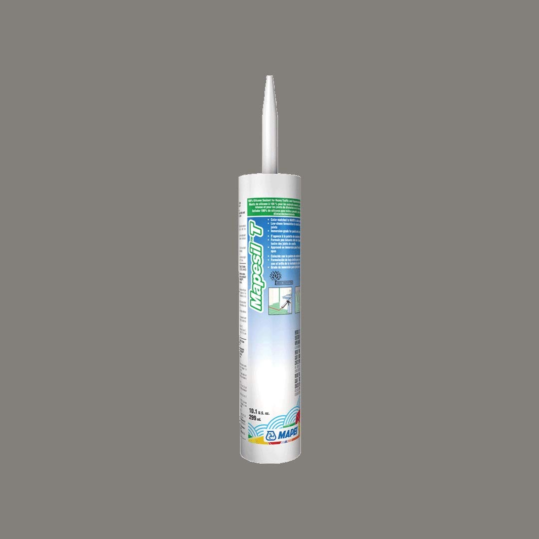 Mapei Mapesil T 100% Silicone Sealant - 10.1 oz (Iron) - Waterproof Adhesive for Bathroom, Kitchen & Plumbing Repairs