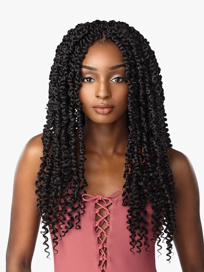 Sensationnel Lulutress Passion Twist Crochet Braids 18 Inch (1 Pack, 27 Strands) - Multi Pack Deals for Protective Hairstyles & Natural Hair Care