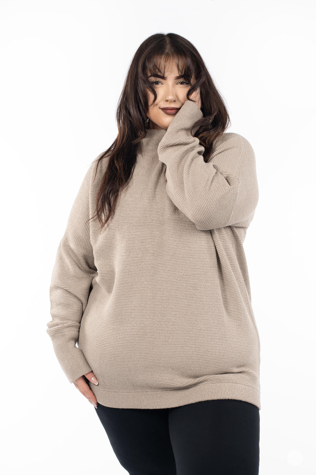 Stylish Ottoman Mock Neck Sweater for Women - Cozy Winter Knit Pullover - Perfect for Office, Casual Outings & Date Nights