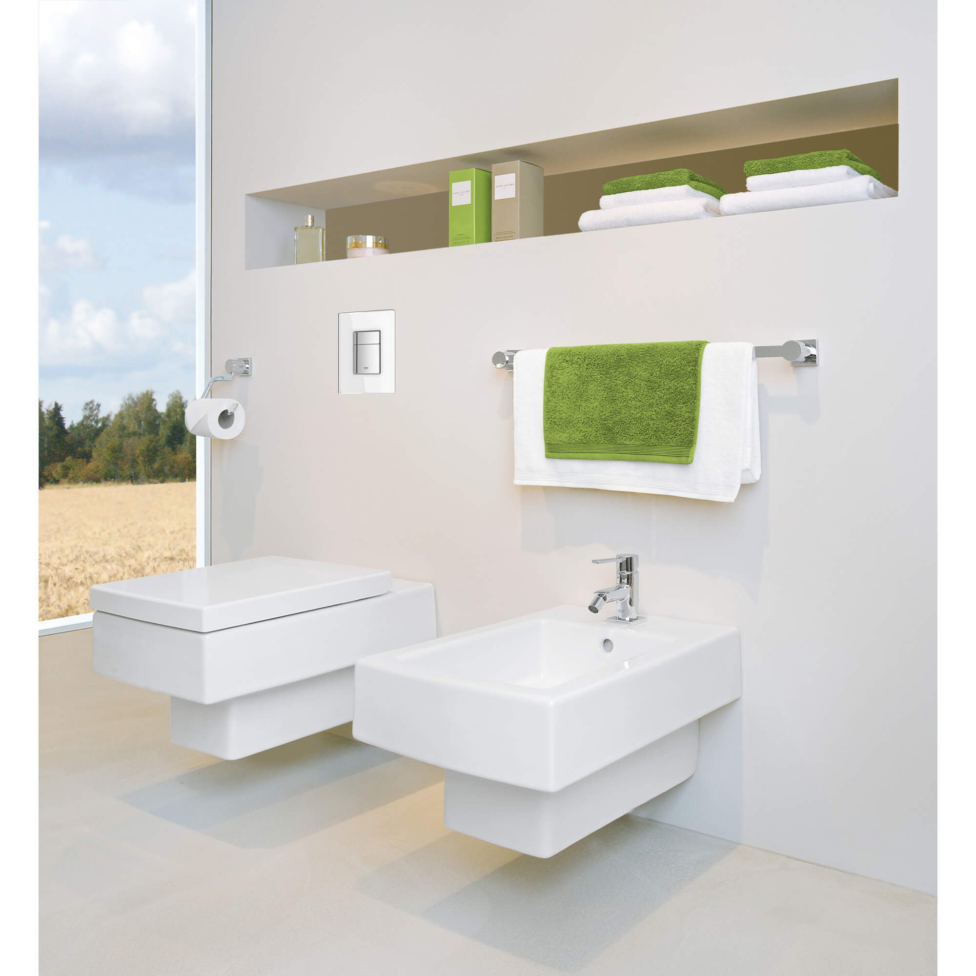 Grohe Allure 24-Inch Chrome Towel Bar 40341000 - Premium Bathroom Accessory for Modern Homes, Hotels & Spas