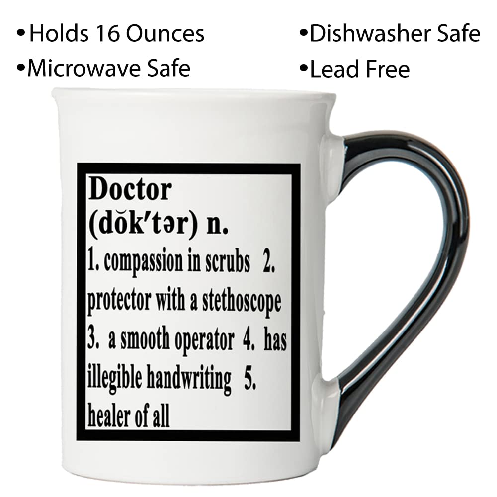 16oz Ceramic Doctor Coffee Mug - Perfect Gift for Doctors, Graduation, Appreciation | Ideal for Coffee, Tea, Hot Drinks at Home, Office or Hospital