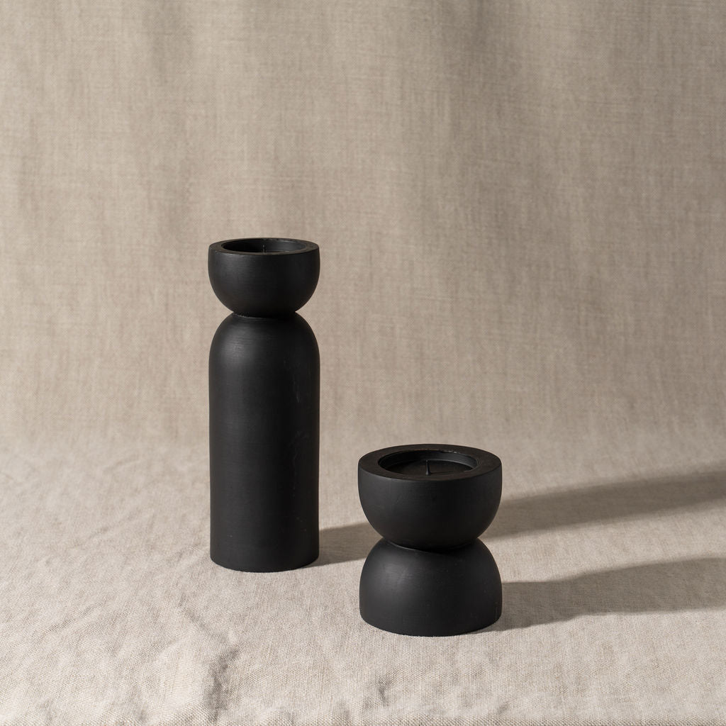 Elegant Japanese Black Toulin Candle Holder - Modern Home Decor for Dining Table, Wedding Centerpiece & Relaxing Ambience
