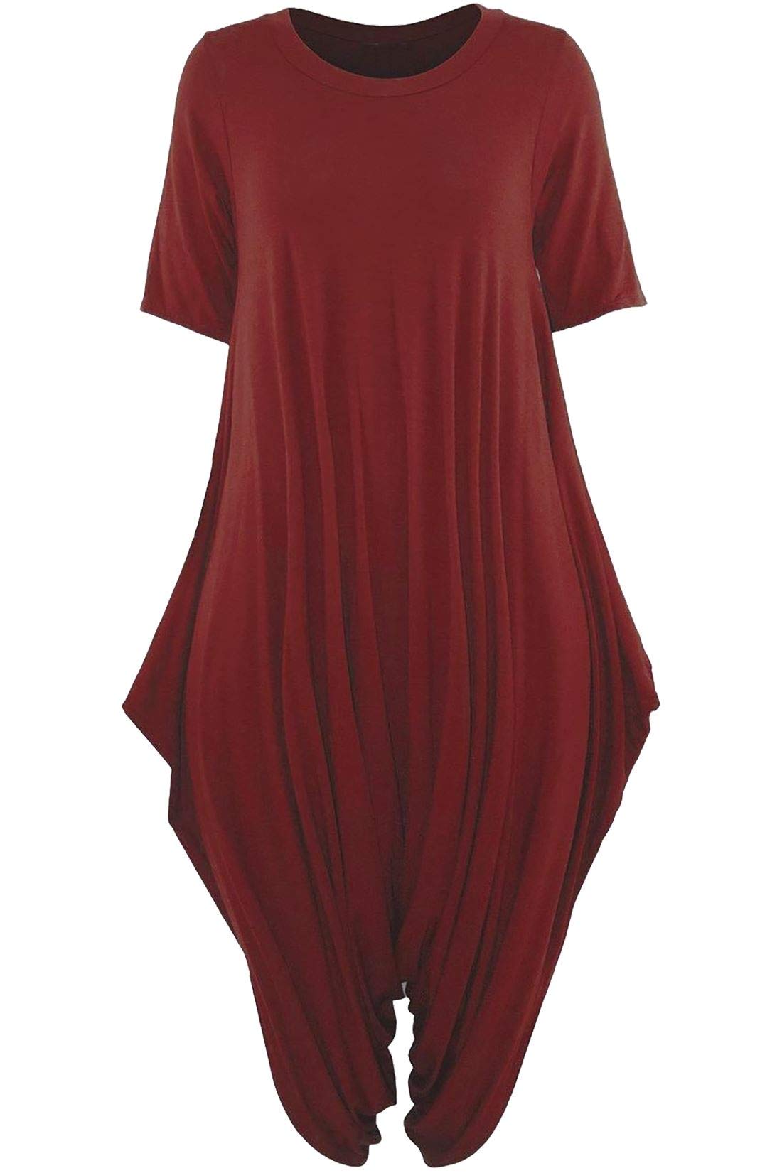 Women's Elegant Lagenlook Jumpsuit - Stylish Short Sleeve Harem Playsuit for Night Parties, Date Nights & Special Occasions