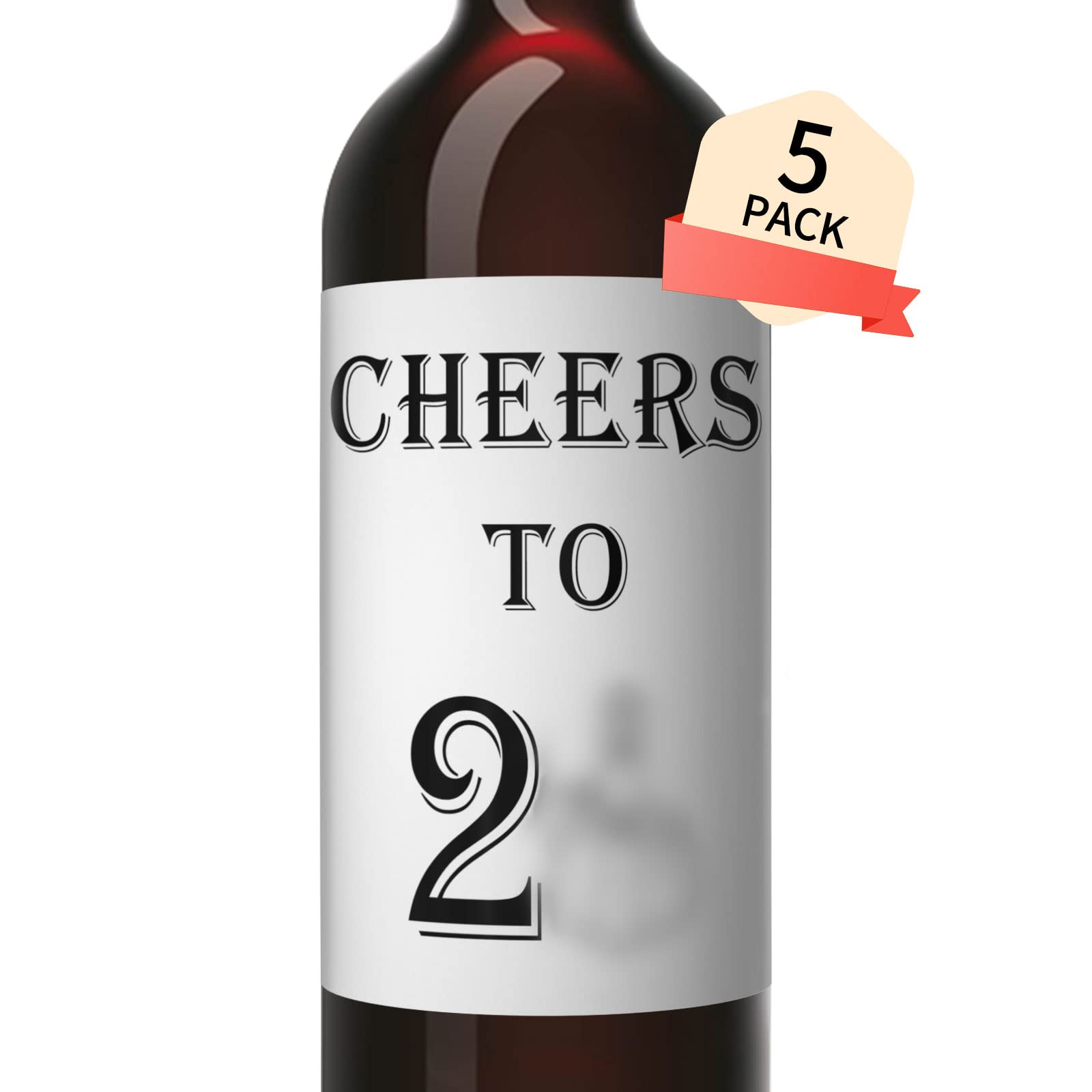 21st Birthday Wine Labels - 5 Pack Funny Middle Finger FU Waterproof Stickers for Wine Bottles | Cheers to 21st Birthday Gifts & Party Decorations | Perfect for 21st Birthday Celebrations, Bachelorette Parties & Girls Night Out