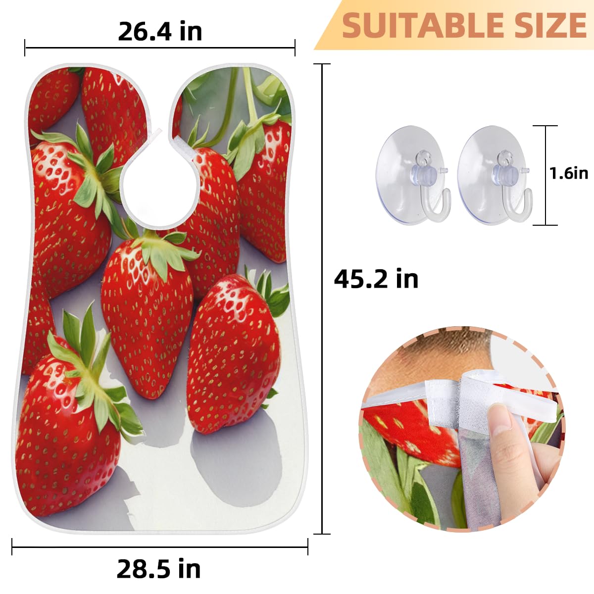 Men's Beard Shaving Bib - Waterproof Hair Dye Apron for Barbers & Stylists | Strawberry Print Barber Cape for Haircuts, Makeup & Beard Trimming | Perfect Salon & Home Grooming Accessory with Sink Protector