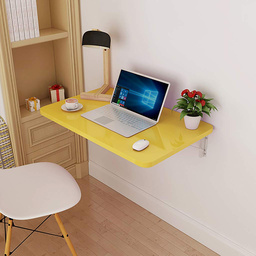 Space Saving Wall-Mounted Drop Leaf Table - Floating Folding Desk for Small Spaces | Perfect for Study, Bedroom, Bathroom, Balcony & Tiny Homes | Wooden Wall Mount Table with Foldable Design