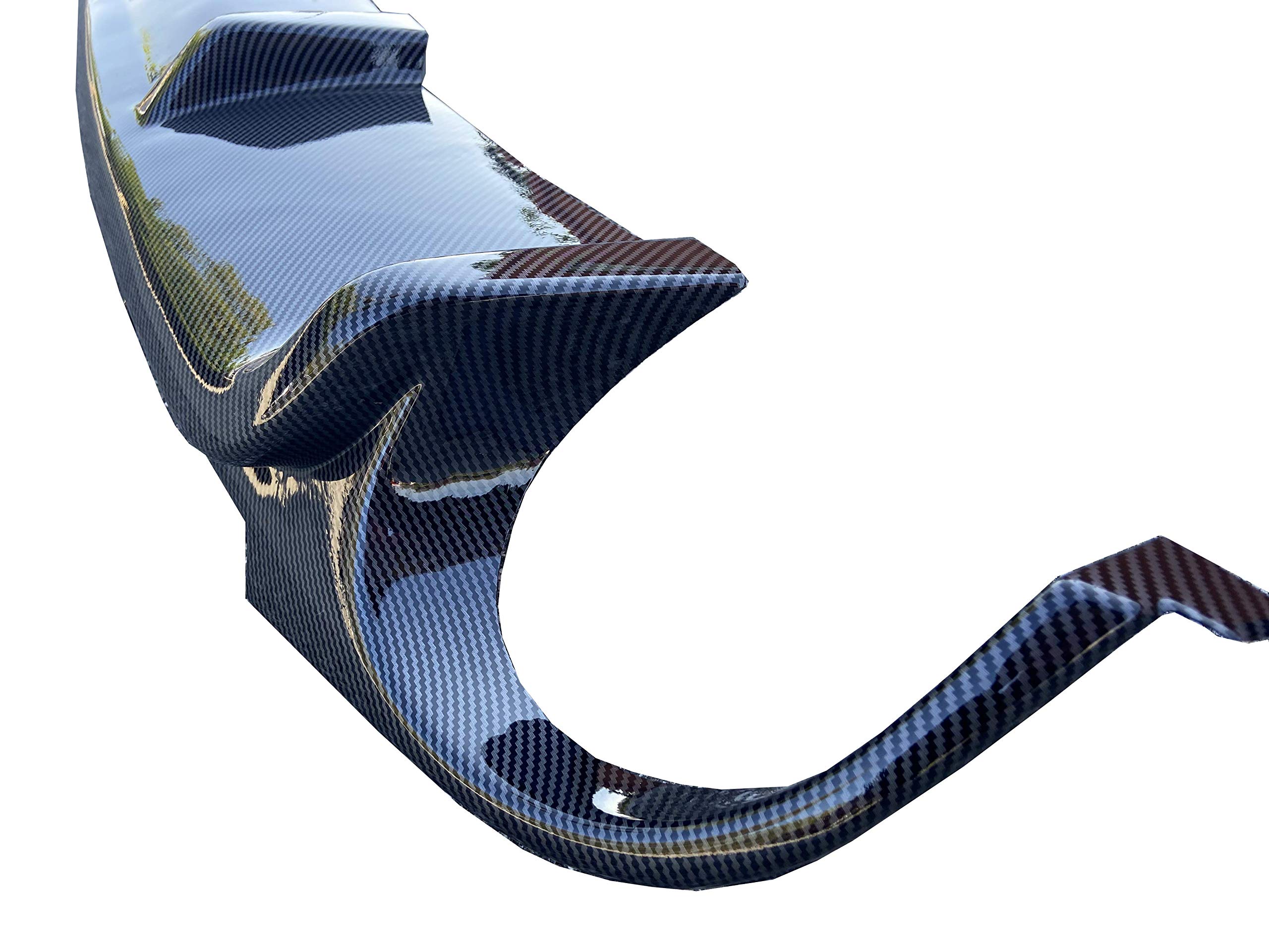 Carbon Fiber Print Rear Bumper Diffuser Lip Spoiler with 2 Vents for 2013-2014 Ford Mustang Shelby GT500 - High Performance Upgrade for Sporty Look & Aerodynamics