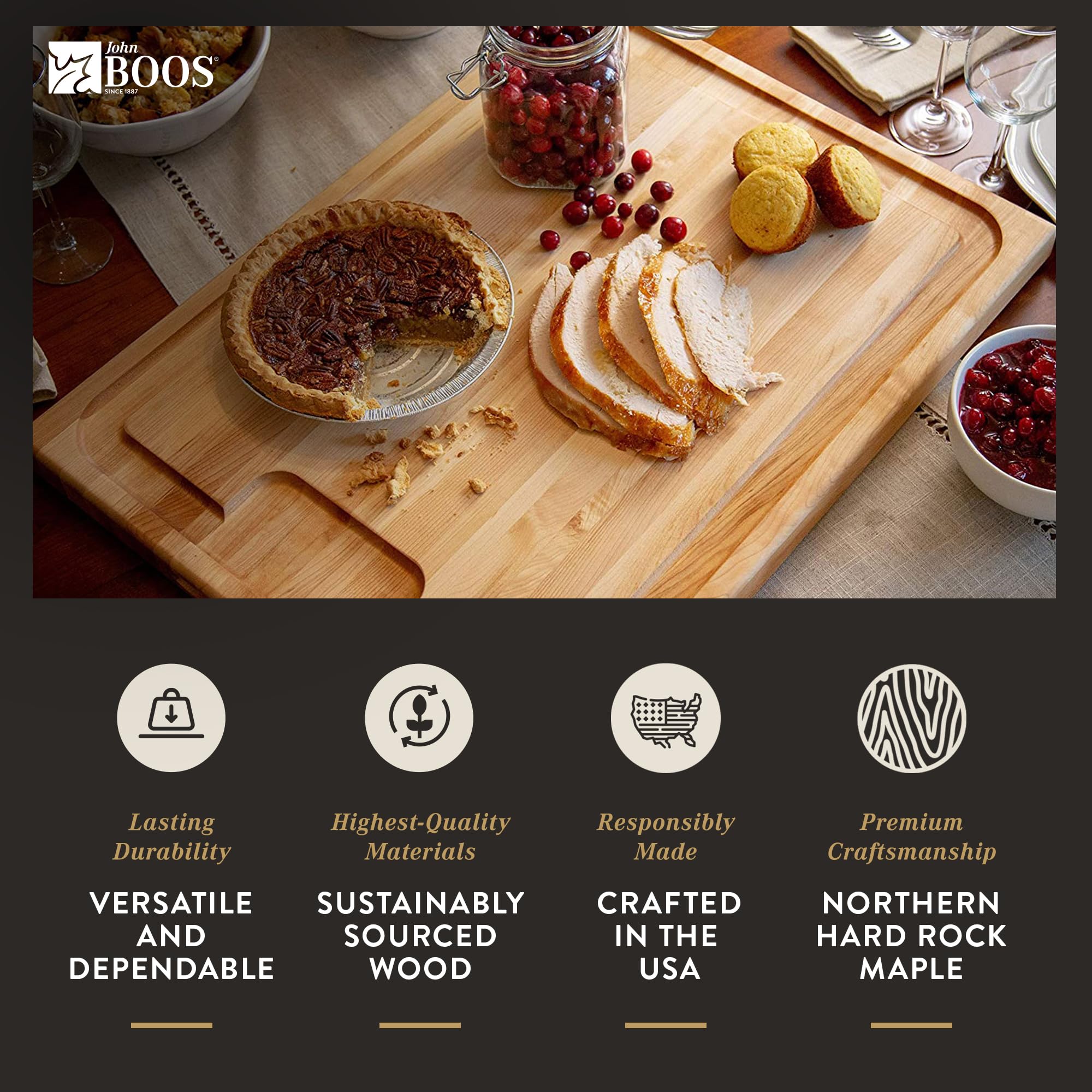 Premium John Boos Maple Wood Cutting Board - 20