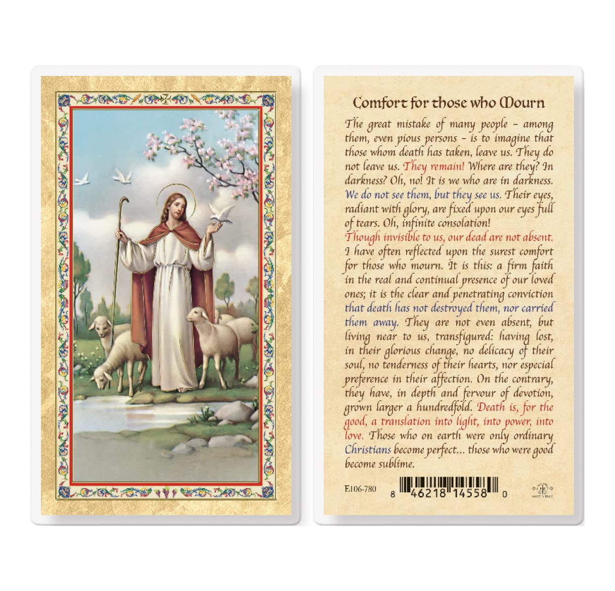 Pack of 25 Gold-Stamped Catholic Prayer Cards - Comfort for Those Who Mourn with Back Prayer | Religious Sympathy Gifts for Funerals, Memorials & Spiritual Comfort