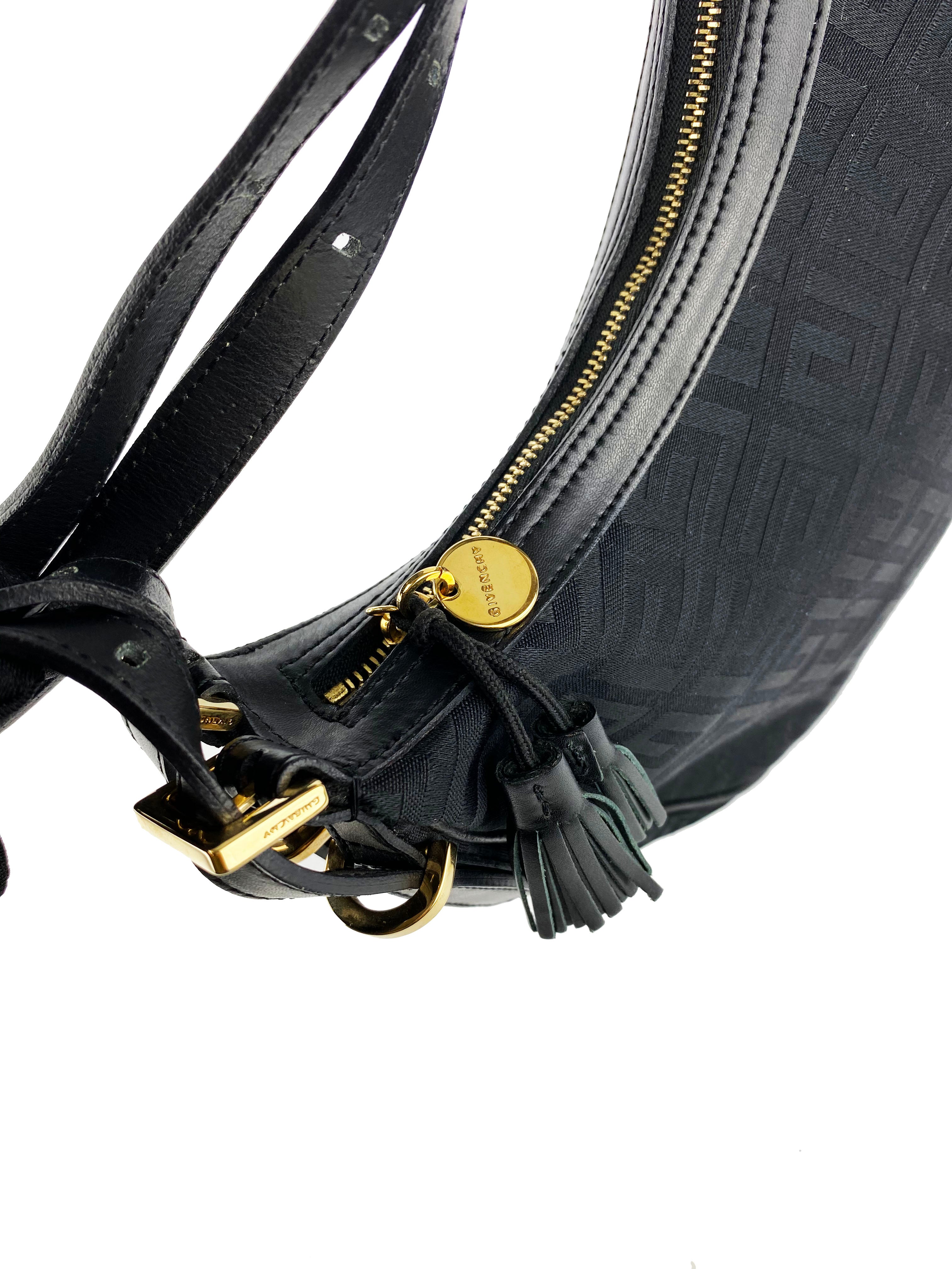 Givenchy Black Monogram Canvas Hobo Bag - Luxury Designer Shoulder Bag for Women | Perfect for Work, Travel & Evening Events