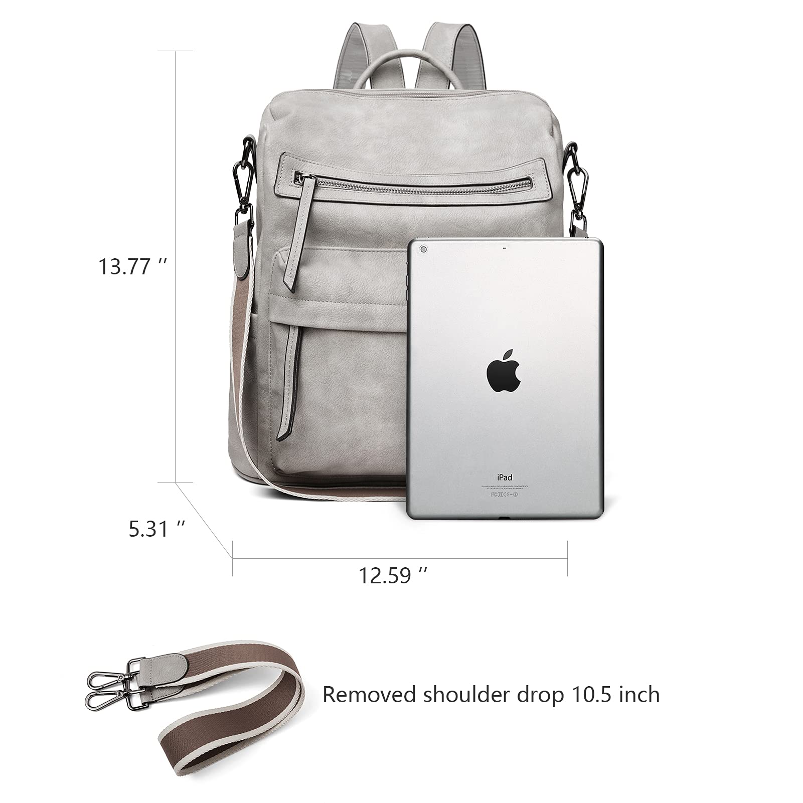 Stylish BROMEN Leather Backpack Purse for Women - Large Fashionable Travel Shoulder Bag | Perfect for Work, College & Weekend Getaways