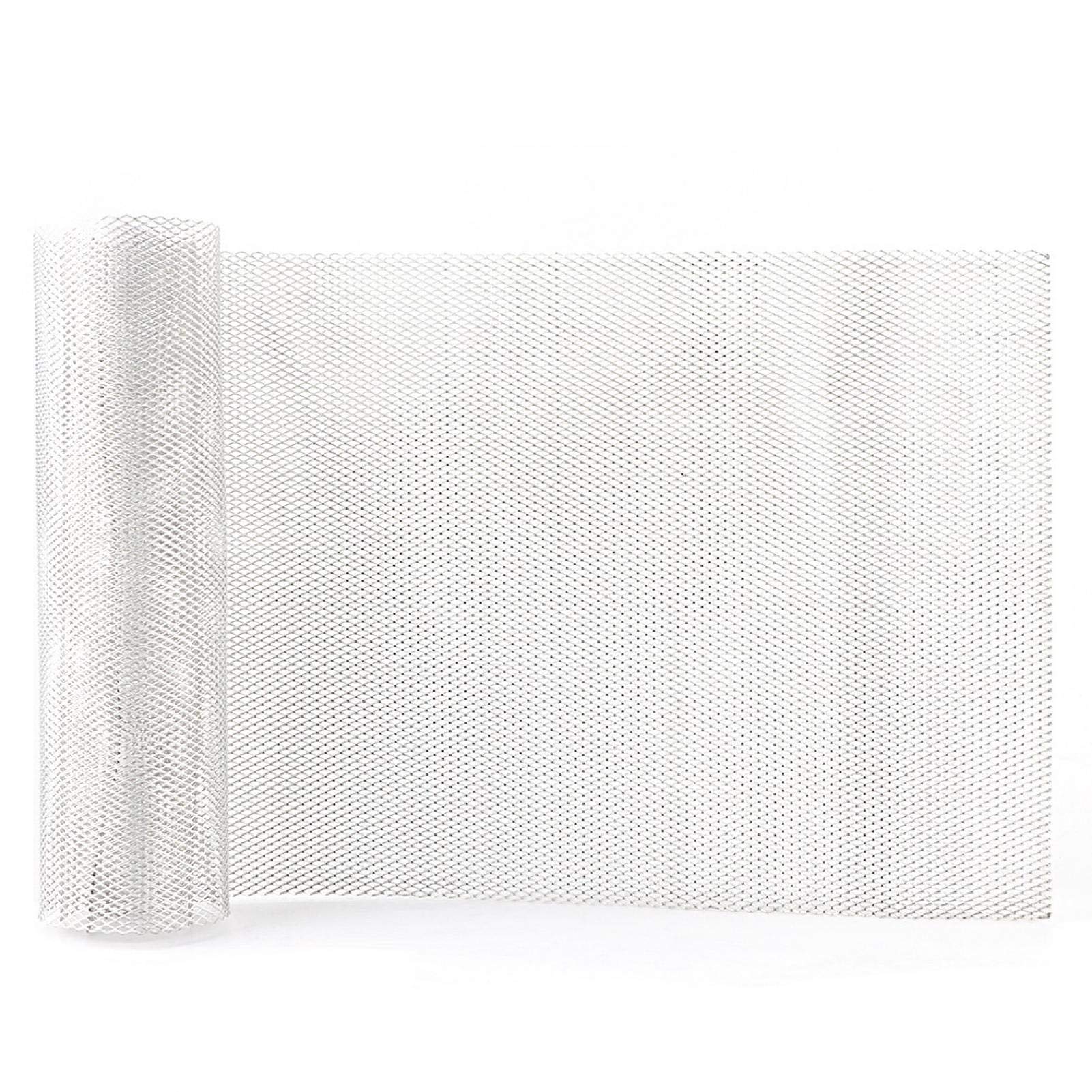 Universal Car Grill Mesh - 100x33cm Silver Aluminum Alloy Rhombus Grille (6x3mm) for Bumper, Body Kit, Mudguard & Hood Vent | Durable Vehicle Opening Cover | Perfect for Car Customization & Protection
