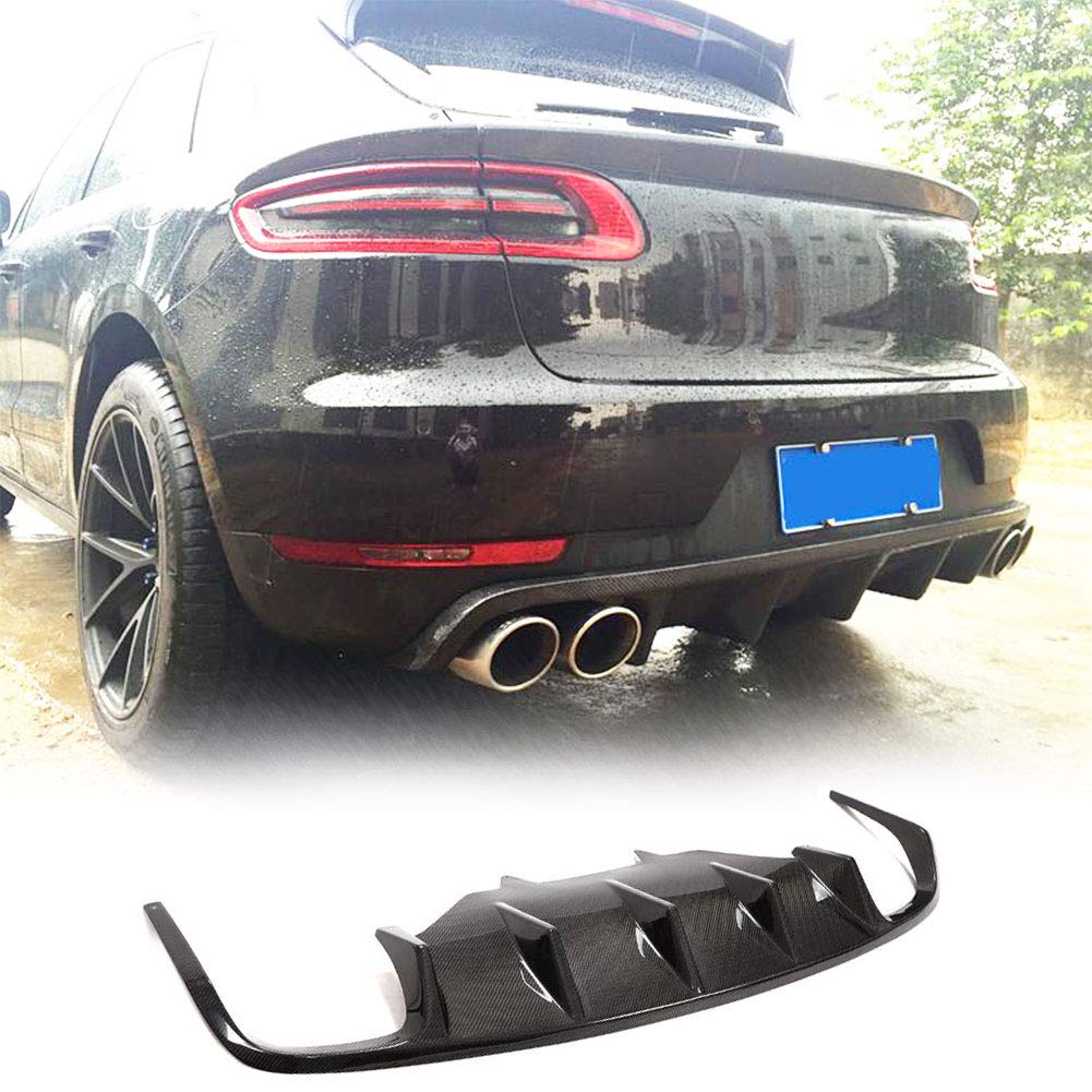 Carbon Fiber Rear Bumper Diffuser for Porsche Macan 2014-2020 | Lower Lip Spoiler Body Kit | Enhances Aerodynamics & Sporty Look | Perfect for Street Racing & Car Shows