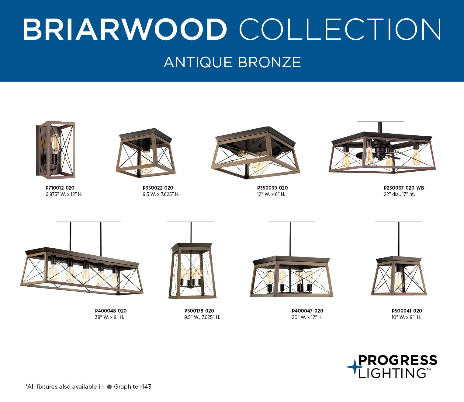 PROGRESS LIGHTING Briarwood Collection 3-Light Coastal Bathroom Vanity Fixture - Clear Glass Shade in Antique Bronze Finish | Perfect for Beach House, Coastal Decor & Bathroom Lighting Upgrade