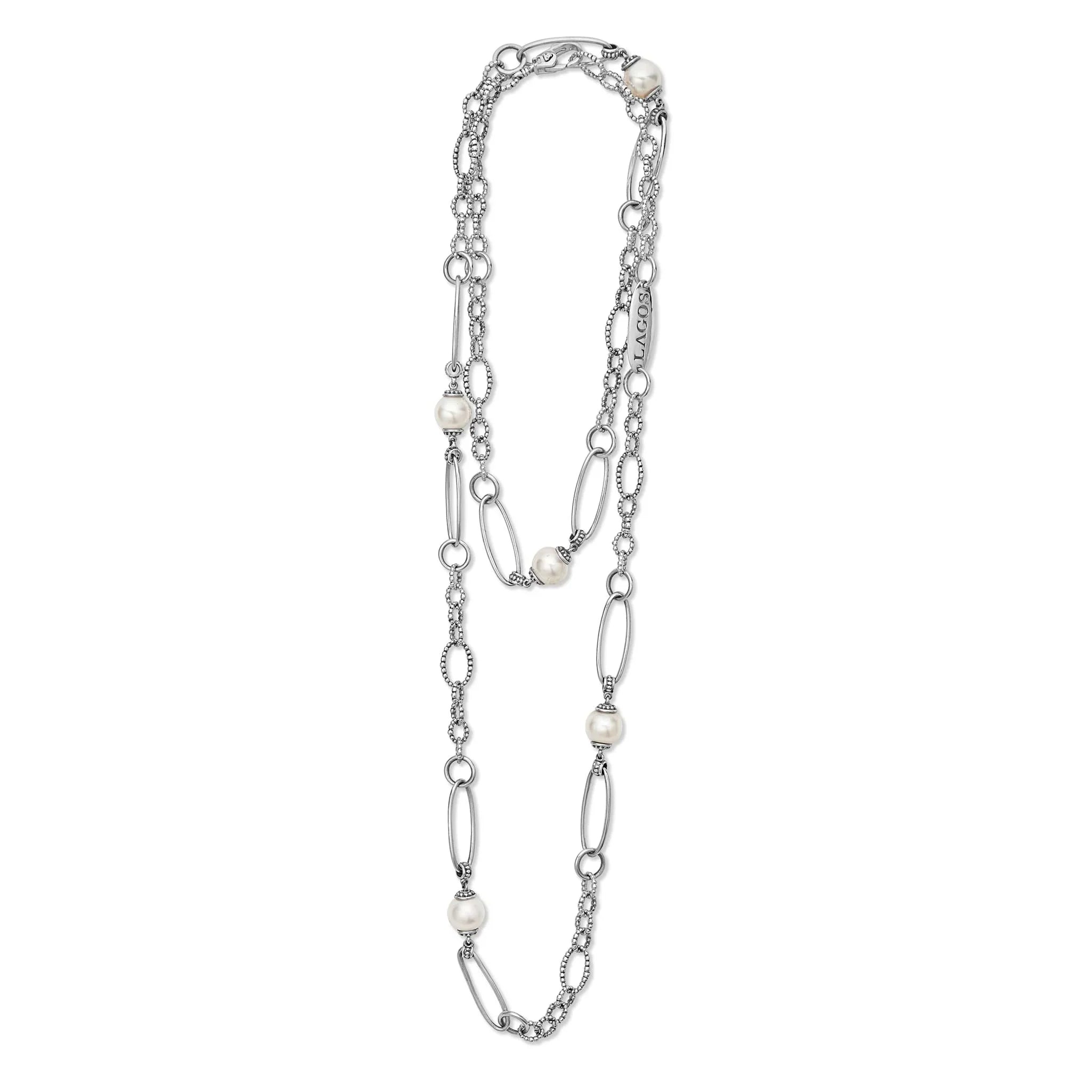 Elegant Pearl Link Necklace for Women - Classic & Timeless Jewelry Gift for Her - Perfect for Weddings, Parties & Everyday Wear