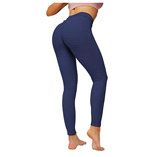 LEKODE Women's High Waist Yoga Pants - Solid Color Workout Leggings for Yoga, Gym, Running & Lounge