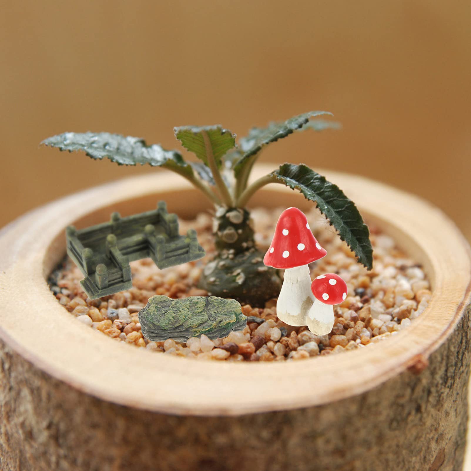 DOITOOL 5Pcs Resin Mushroom Figurines - Miniature Fairy Garden Decor, Terrarium Accessories, Jewelry Making Supplies for DIY Crafts, Home Decor, and Gift Giving - Perfect for Fairy Gardens, Terrariums, and Craft Projects