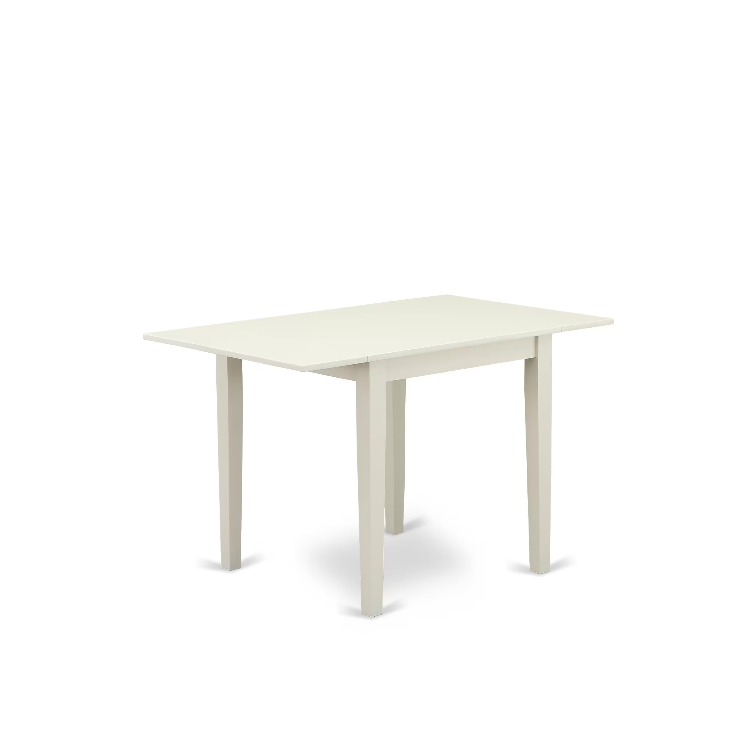 East West Furniture 5-Piece Modern Dining Room Set with Drop-Leaf Table & 4 Upholstered Chairs - 30x48 Inch, Linen White - Perfect for Small Spaces & Apartment Dining