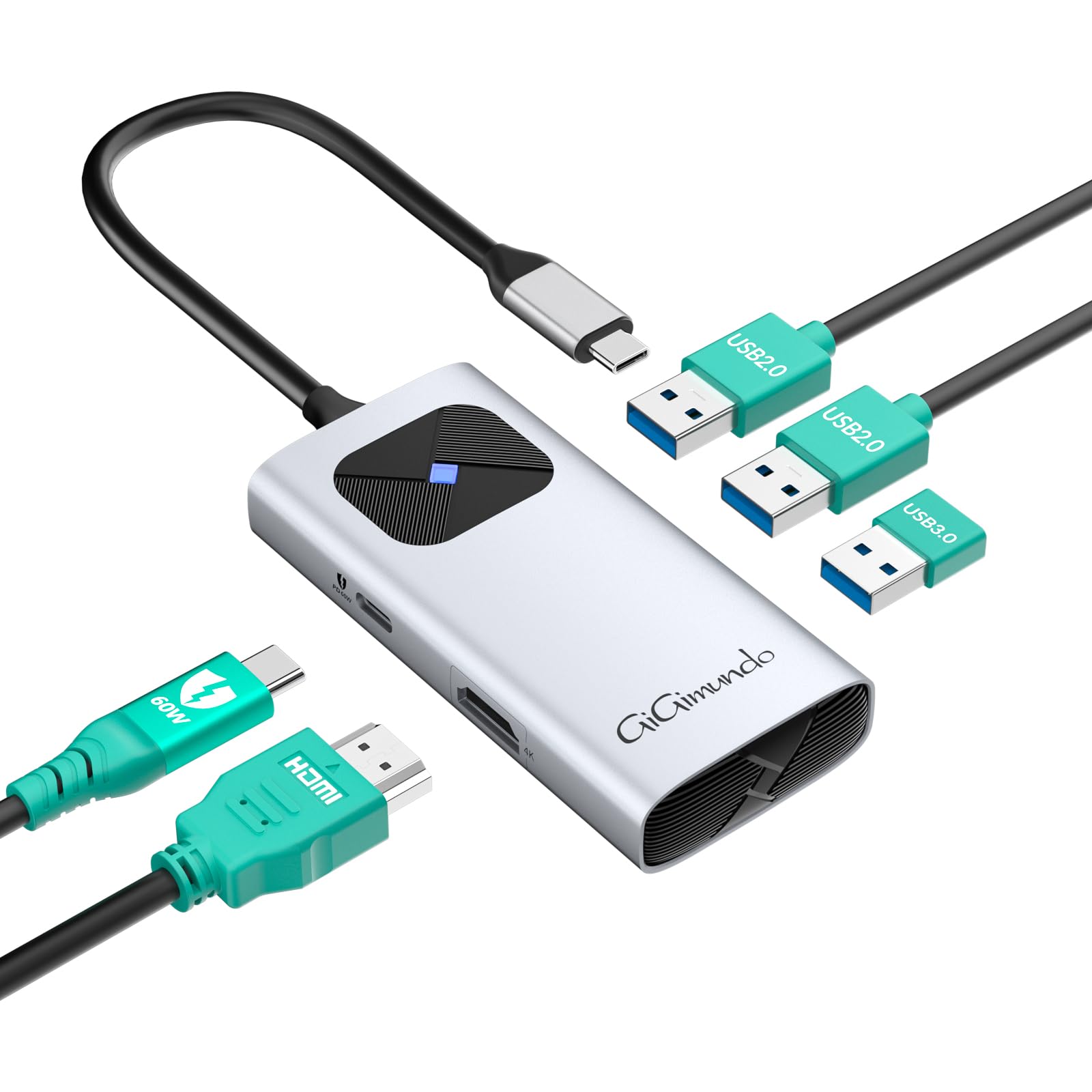 4K USB C to HDMI Adapter with 60W PD Fast Charging - Type C Hub Compatible with MacBook Pro/Air, iPad Pro/Air, Galaxy Phones - Perfect for Home Office, Conference Presentations & Media Streaming