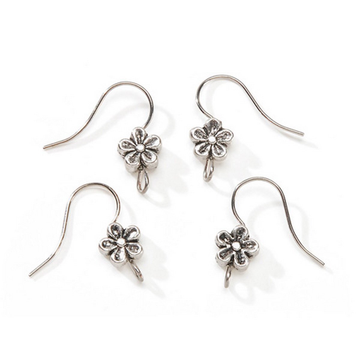 4-Piece Zinc Alloy Earring Hooks (0.625 Inch) for Jewelry Making - DIY Craft Supplies for Earrings, Necklaces & Handmade Jewelry Design
