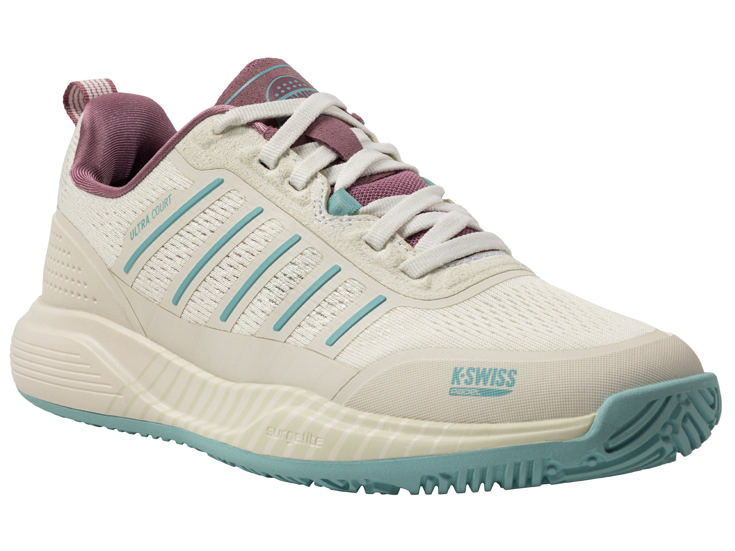 ULTRA COURT PADEL Tennis Shoes for Men & Women - 94436 970 M | White/Lilac/Pastel Turquoise | Lightweight & Breathable for Padel, Tennis & Casual Wear