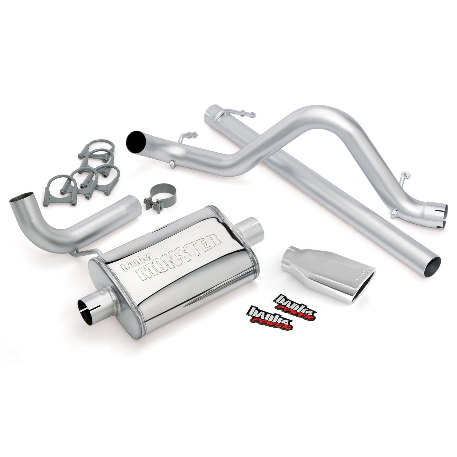 Banks 51321 Monster Exhaust System for Trucks & SUVs - High Performance Stainless Steel Muffler - Improve Engine Power & Fuel Efficiency - Perfect for Off-Roading & Towing