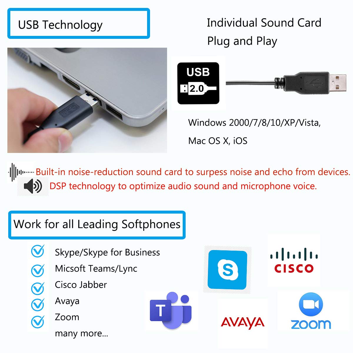 Noise Cancelling USB Headset with Microphone - Stereo PC Headphones for Home Office, Call Reminder & Busy Light - Ideal for Skype, Zoom, Voice Recognition & Online Meetings (Gaming, Customer Service, Remote Work)