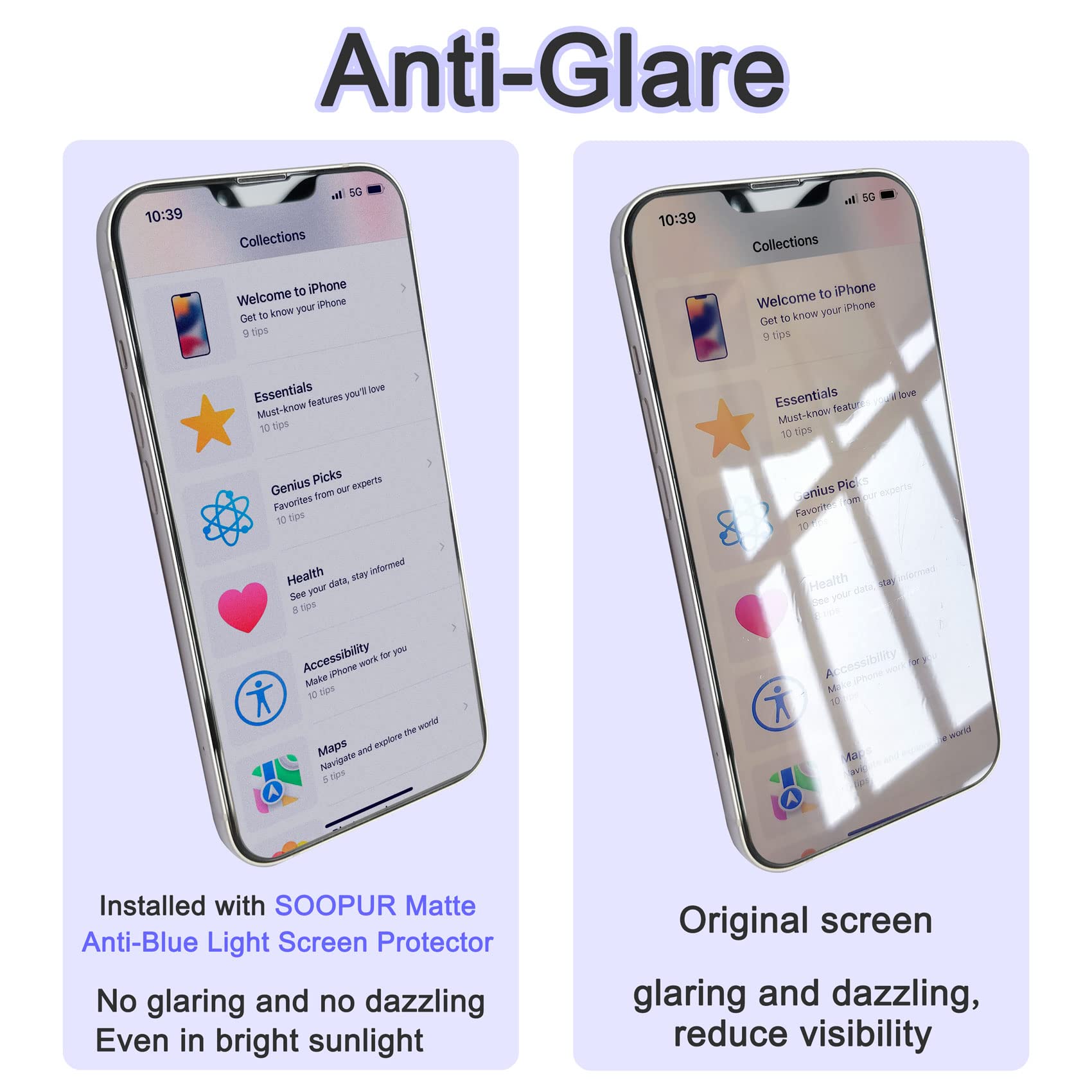 2 Pack Matte Anti Blue Light Screen Protector for iPhone 13 Pro Max & iPhone 14 Plus - Anti Glare, Blue Light Blocking, Eye Protection, Scratch Resistant Tempered Glass - Perfect for Office Work, Gaming & Nighttime Use