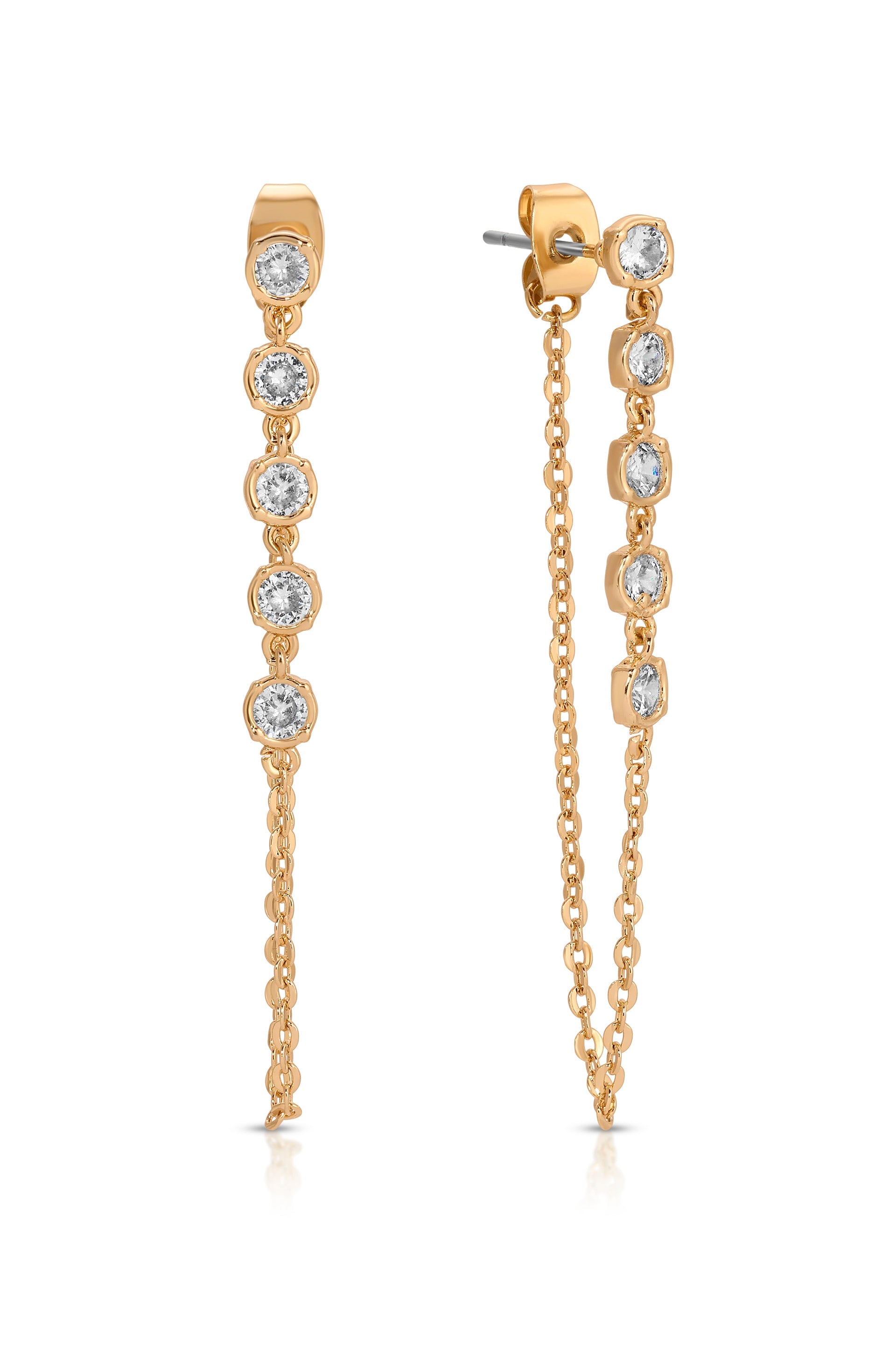 Crystal Chain Dangle Earrings for Women - Elegant Drop Earrings for Party, Wedding & Evening Wear